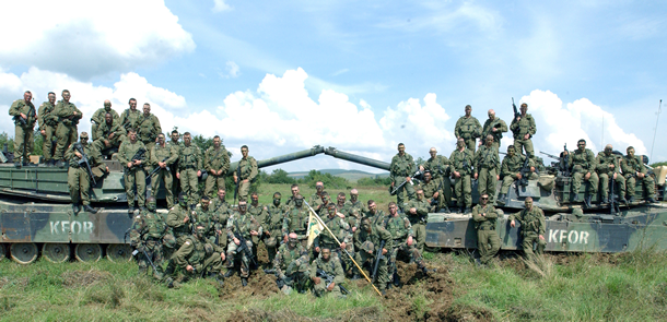 B Company 1-77 Armor at Falcon 4 Range in Kosovo during the summer of 2002